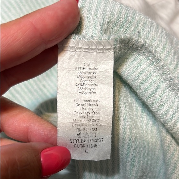 Pink Clover Light Green and Gray Striped Tee - Picture 6 of 6